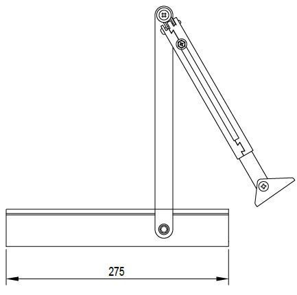 03 BBM90006 Доводчик дверной без фиксации 85~150кг, EN6 KINLONG