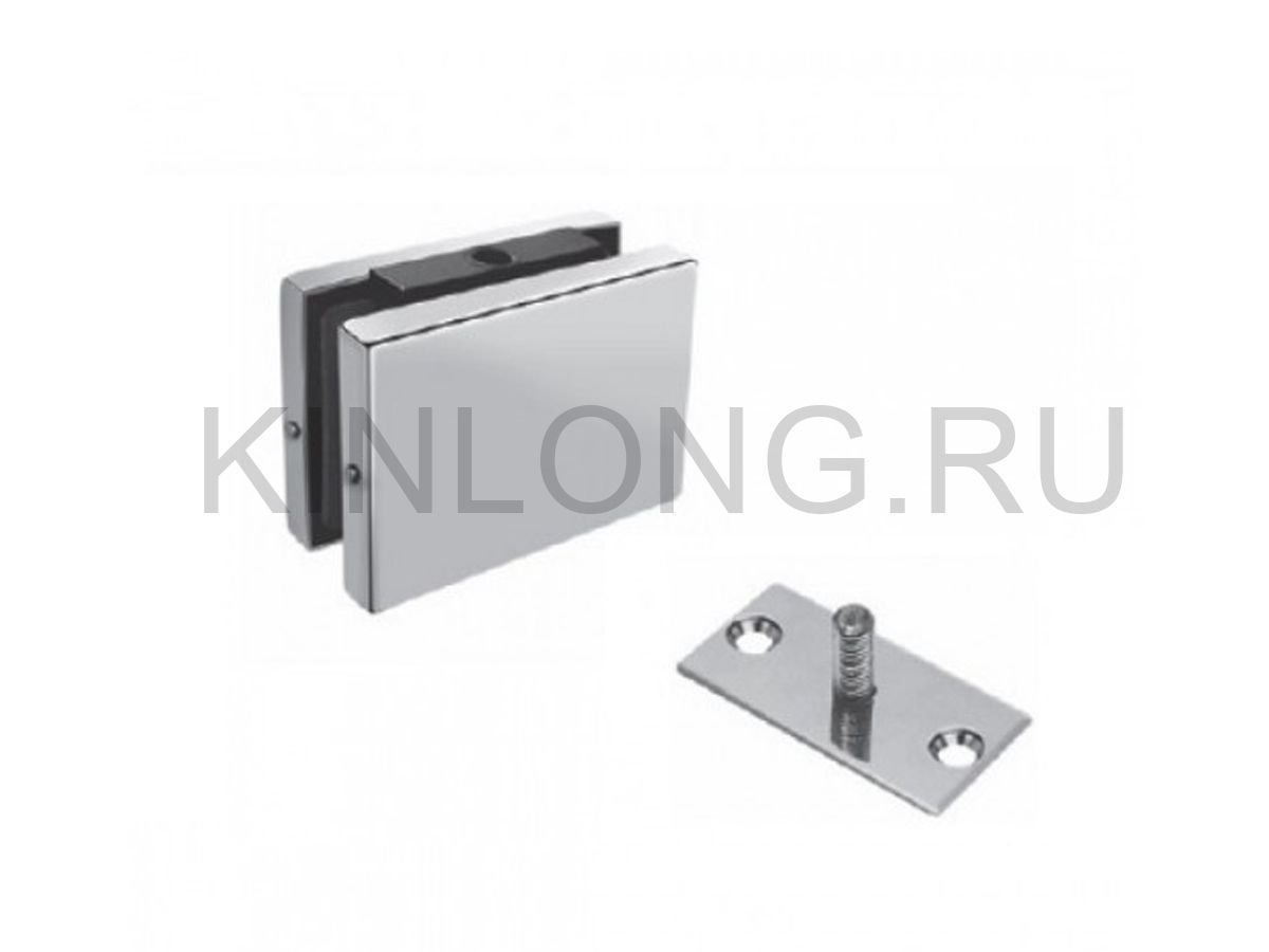 KM191P Коннектор стекло-стена с пластиной, AISI 304, SSS