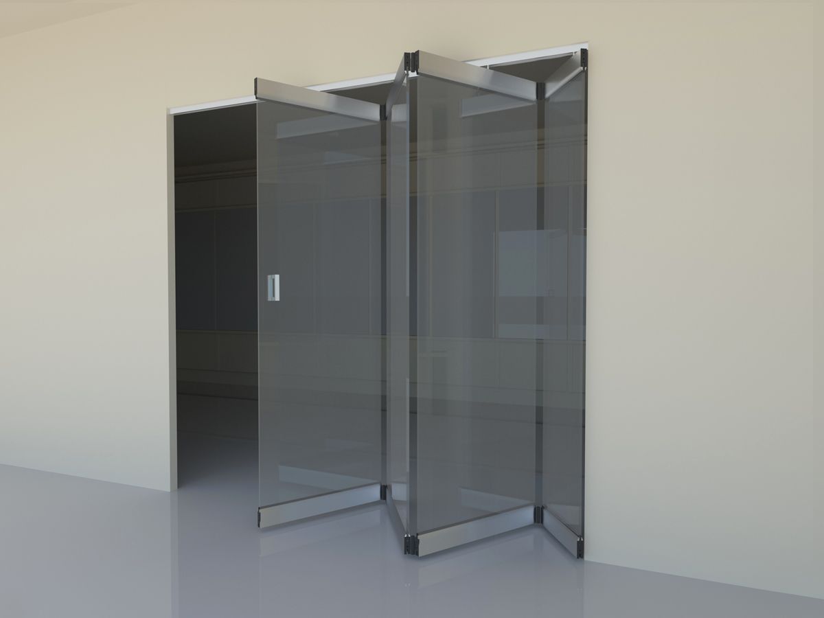 KZD2240L/R Раздвижная перегородка, 4 стекла в одну сторону