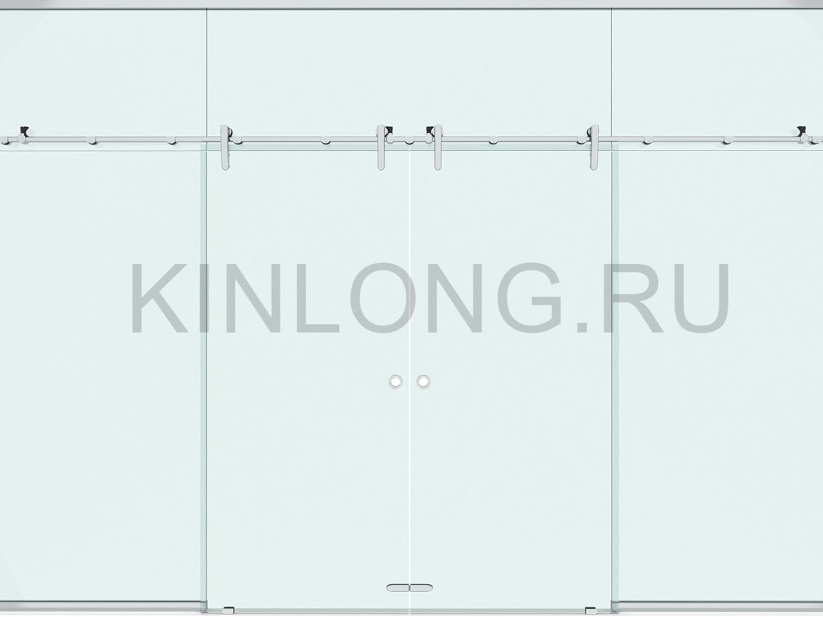 TL700-2G Серия Room. Набор фурнитуры двустворчатый, монтаж на стекло.