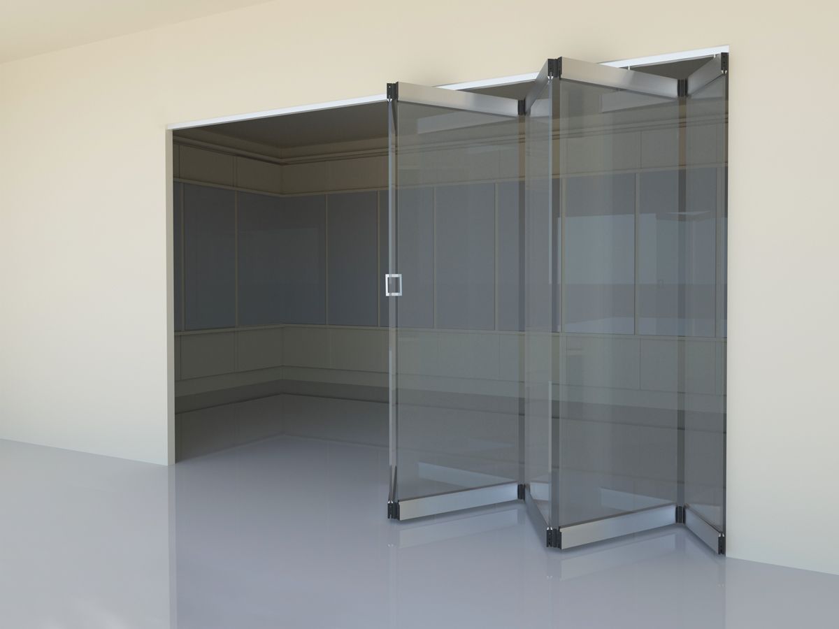 KZD2250L/R Раздвижная перегородка, 5 стекол в одну сторону