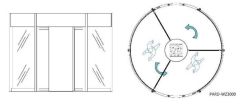 PARD-WZ3000 Карусельная дверь с тремя створками и колонной в центре