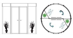 PARD-TF2000UH Карусельная дверь с высоким проходом, интегрированной раздвижной дверью и витринами