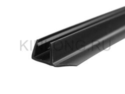 WJT10030-8 Уплотнитель распашной двери, BLACK (черный), стекло-стекло, 90°, L=2200 мм, ПВХ