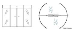 PARD-FC1000B Автоматическая радиусная дверь круглой конструкции интегрированными раздвижными створками по центру