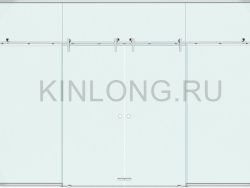 TL700-2G Серия Room. Набор фурнитуры двустворчатый, монтаж на стекло.