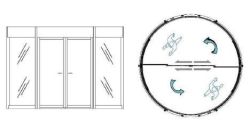 PARD-TF2000B Карусельная дверь с интегрированной раздвижной дверью