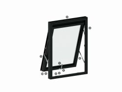 Комплект Верхне-подвесного окна до 80 кг (скрытая) шеститочечный SIVER KL-0009967
