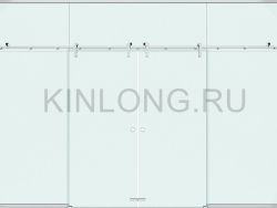 TL200-2G Серия Shop. Набор фурнитуры двустворчатый, монтаж на стекло.