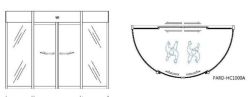 PARD-HC1000A Автоматическая радиусная дверь с раздвижными створками по радиусу и центру