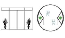 PARD-TF2000С Карусельная дверь с интегрированной распашной дверью и витринами