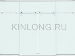 TL800-2G Серия Hall. Набор фурнитуры двустворчатый, монтаж на стекло.
